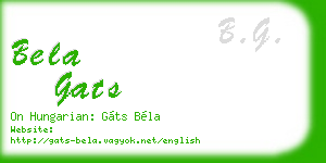 bela gats business card